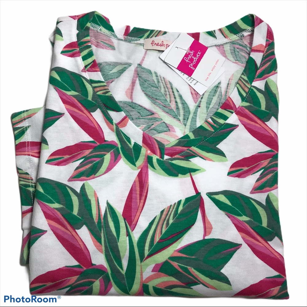 FRESH PRODUCE V-NECK T-SHIRT.NWT.XL.MSRP$49